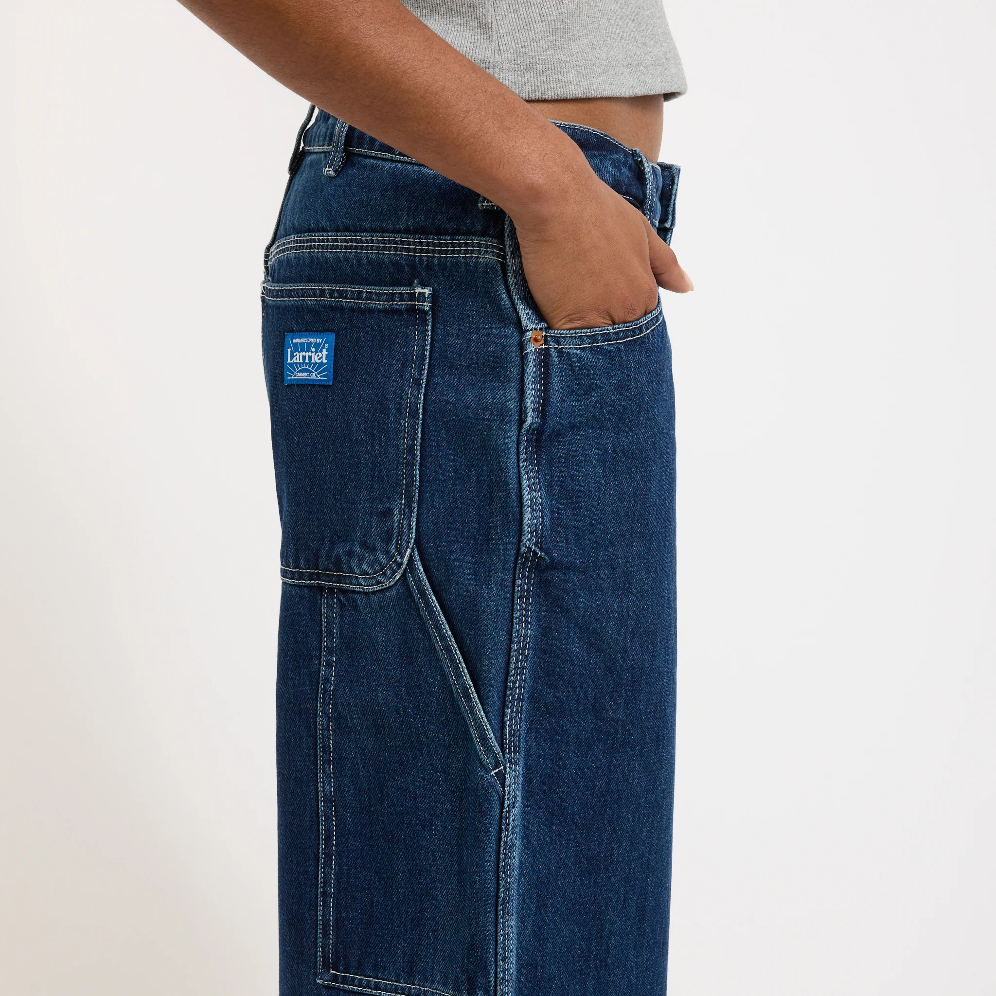 Womens Work Pant Washed Indigo - Image 7