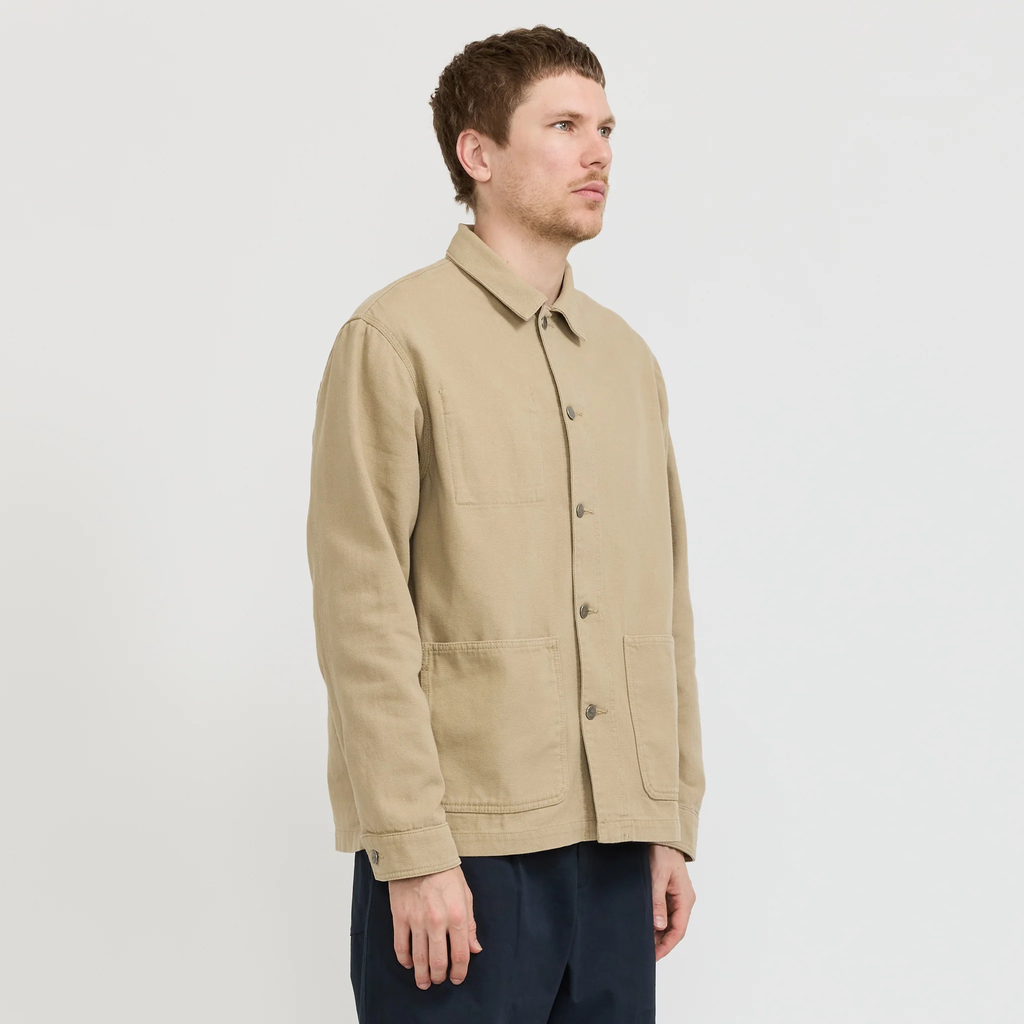 Wood Embroidery Overshirt Khaki - Image 3