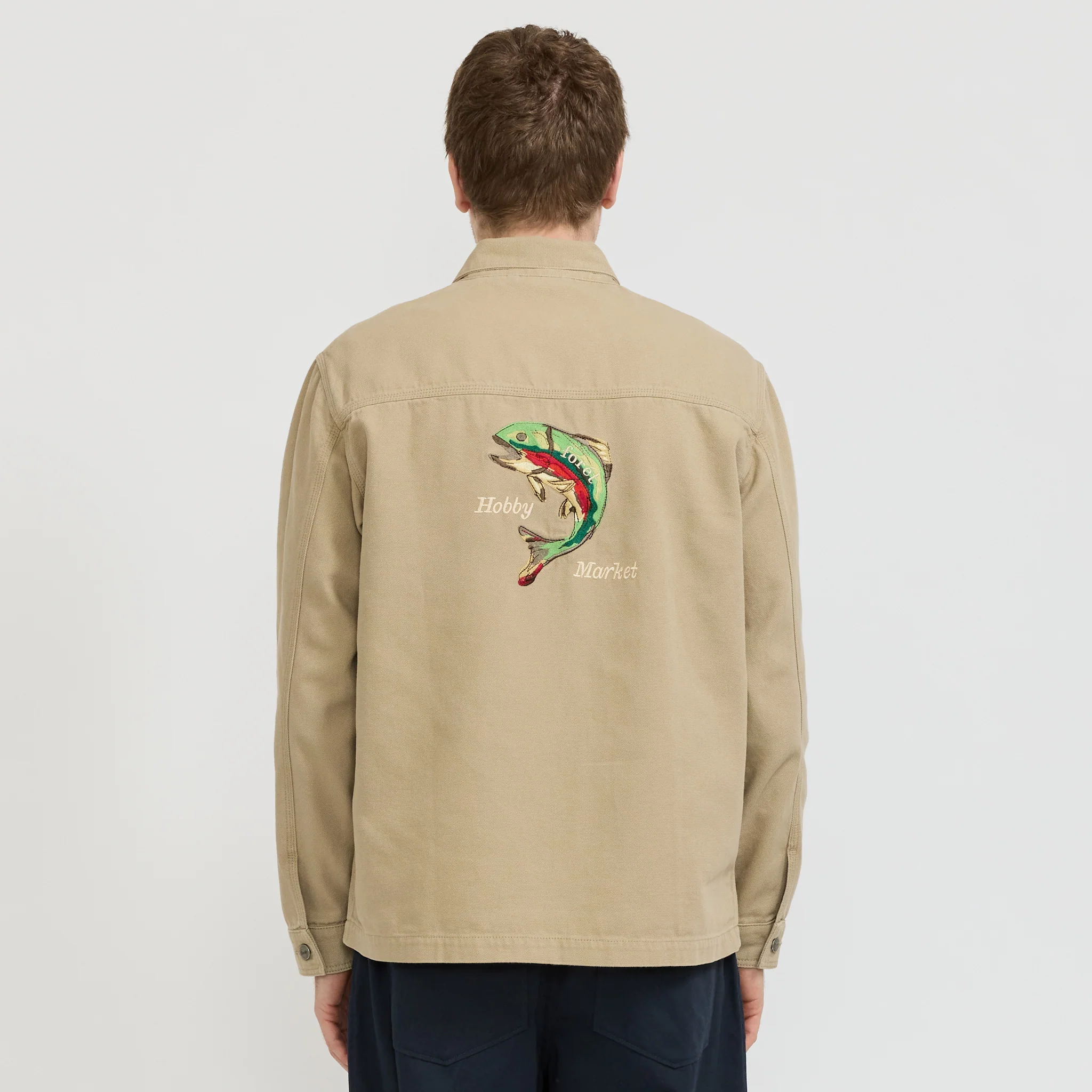 Wood Embroidery Overshirt Khaki - Image 4