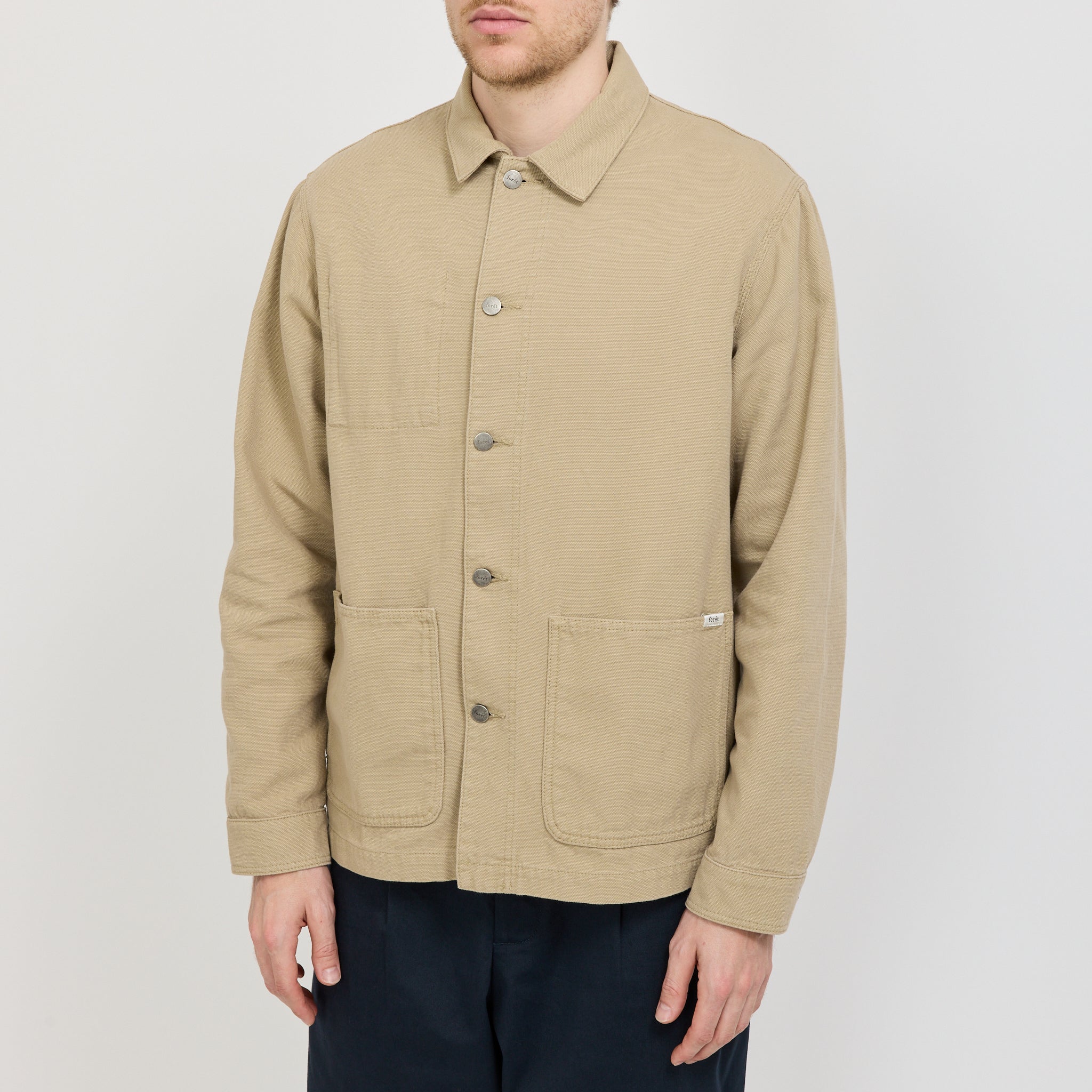 Wood Embroidery Overshirt Khaki - Image 5