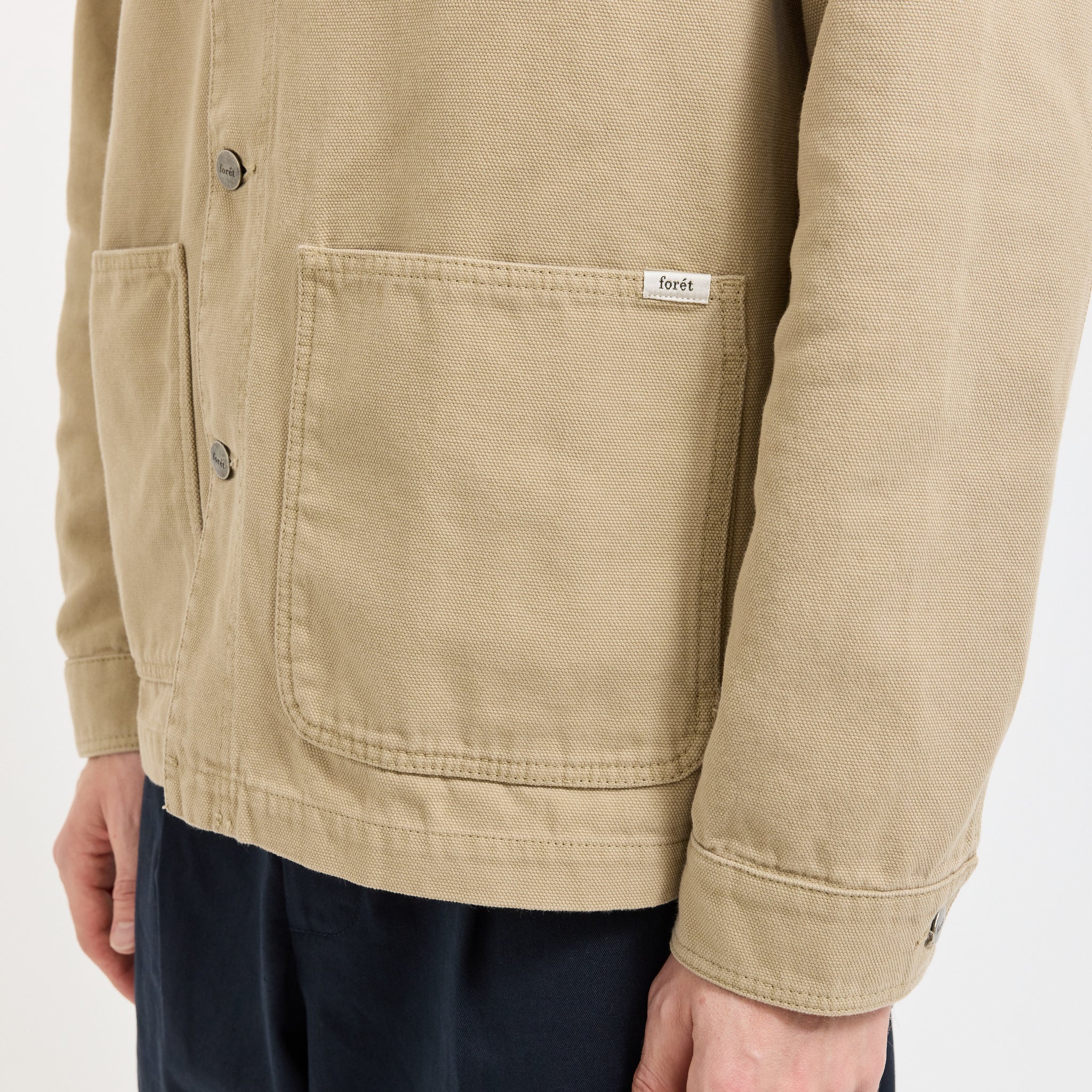 Wood Embroidery Overshirt Khaki - Image 6