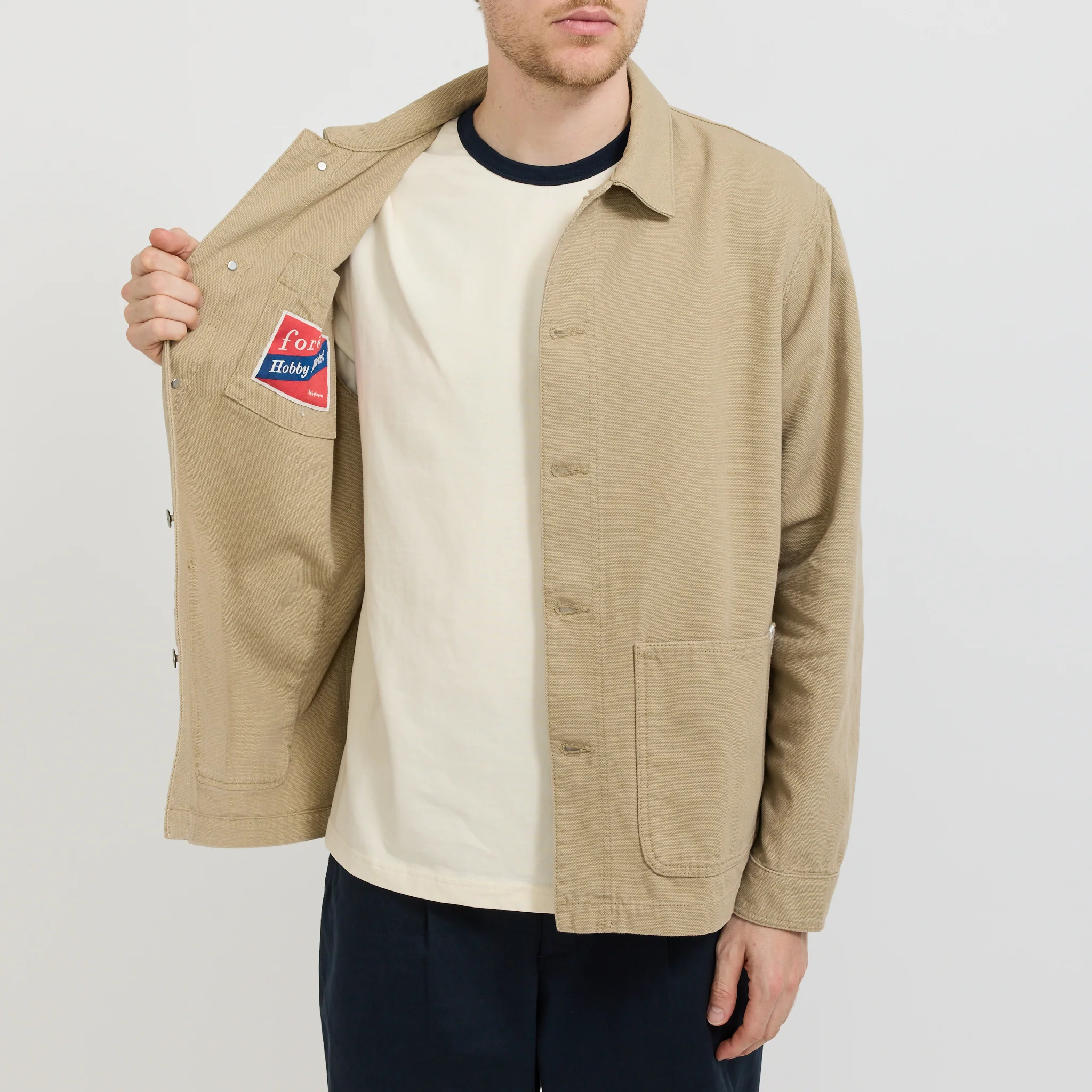 Wood Embroidery Overshirt Khaki - Image 7