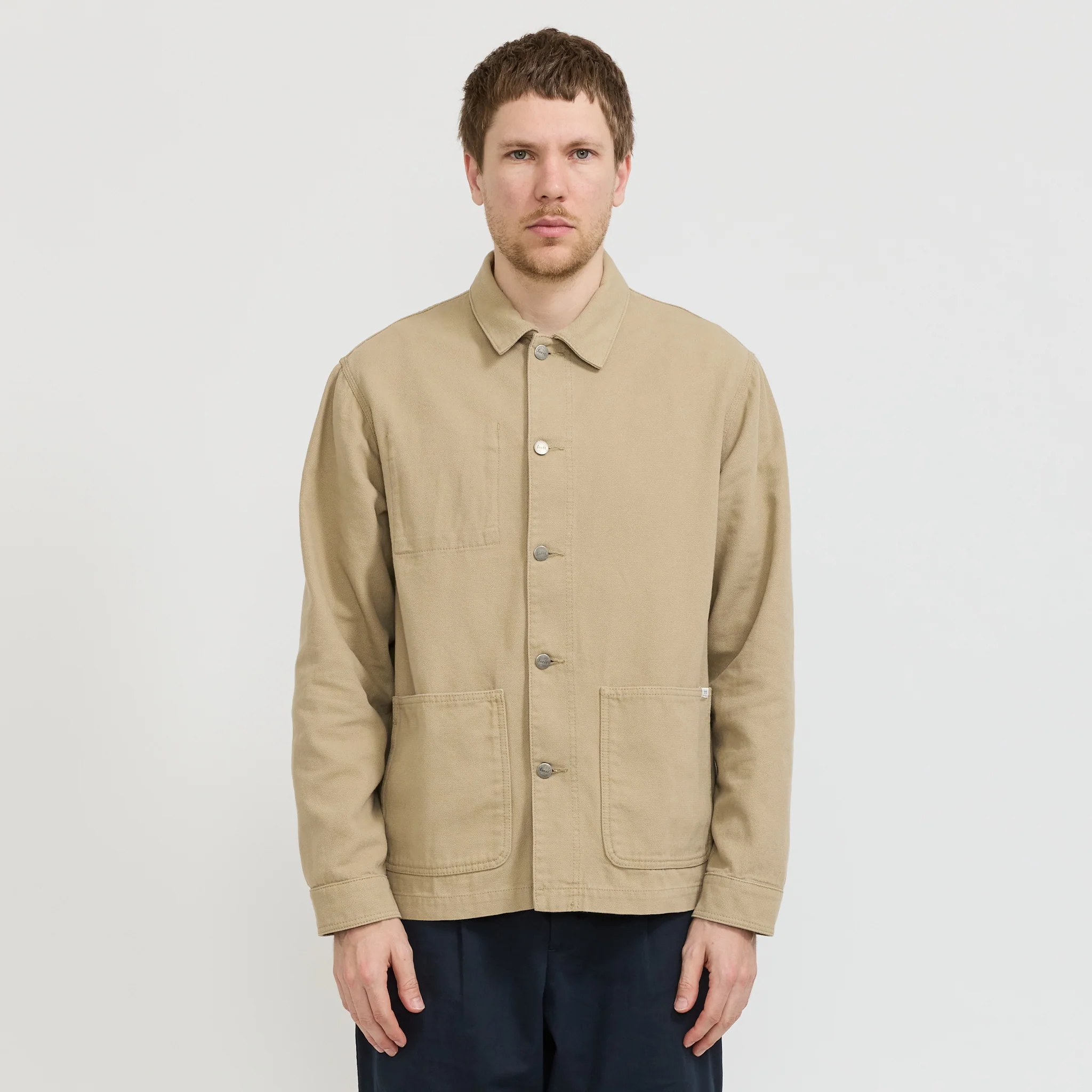 Wood Embroidery Overshirt Khaki - Image 8