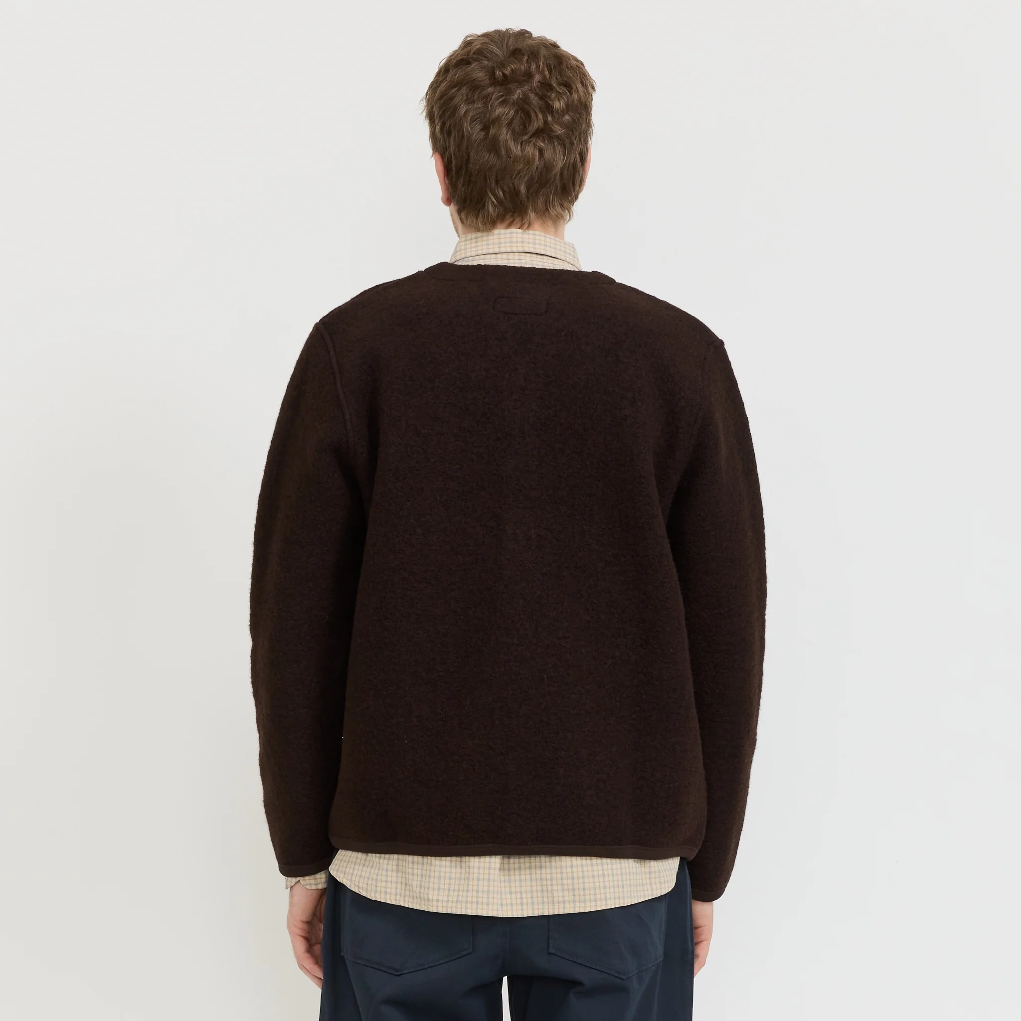 Wool Fleece Cardigan Brown - Image 4