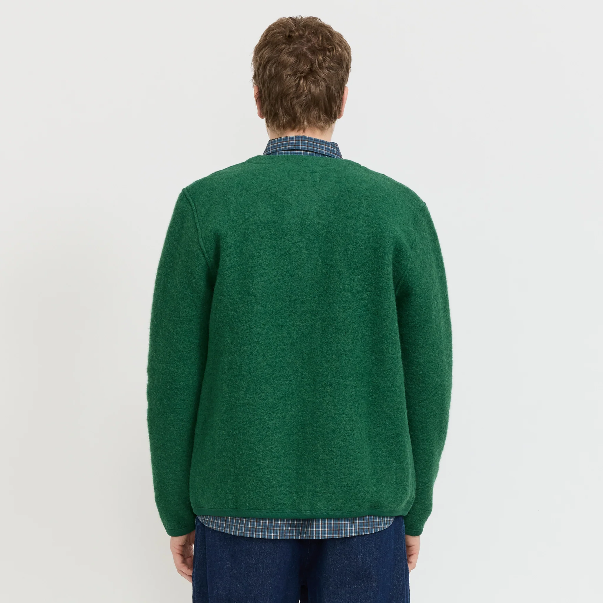 Wool Fleece Cardigan Green - Image 4