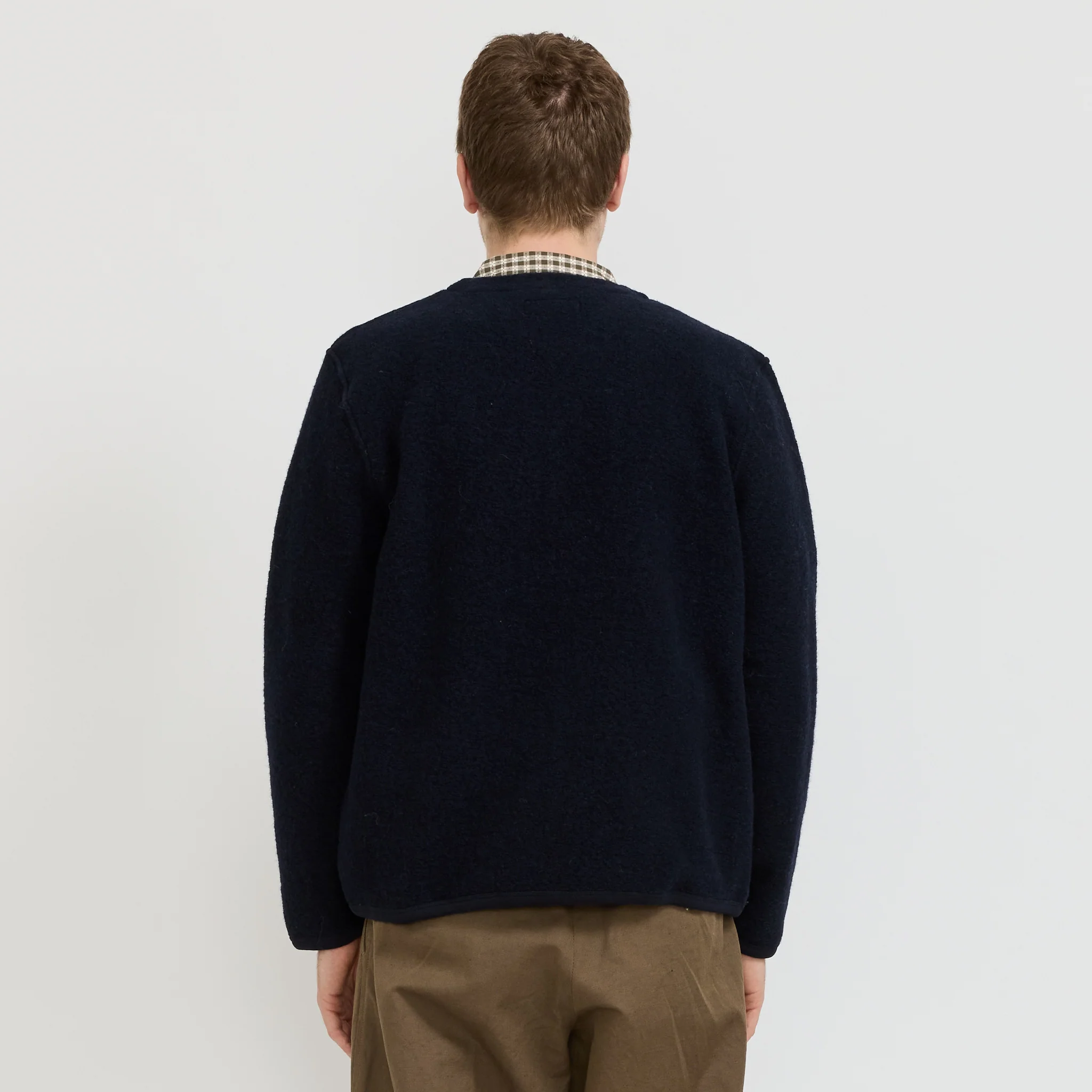 Wool Fleece Cardigan Navy - Image 4