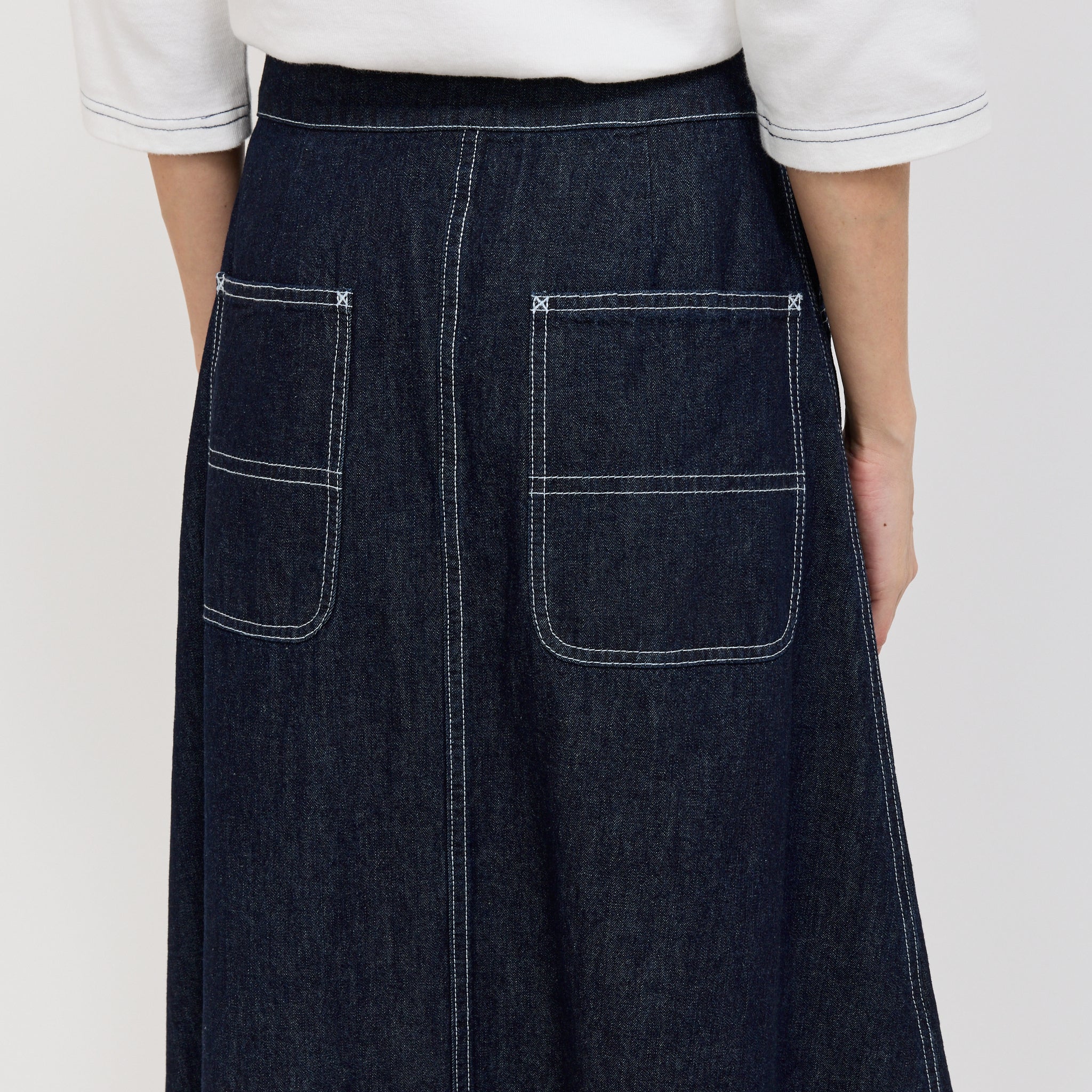 Wrap Pleated Skirt Indigo - Image 8