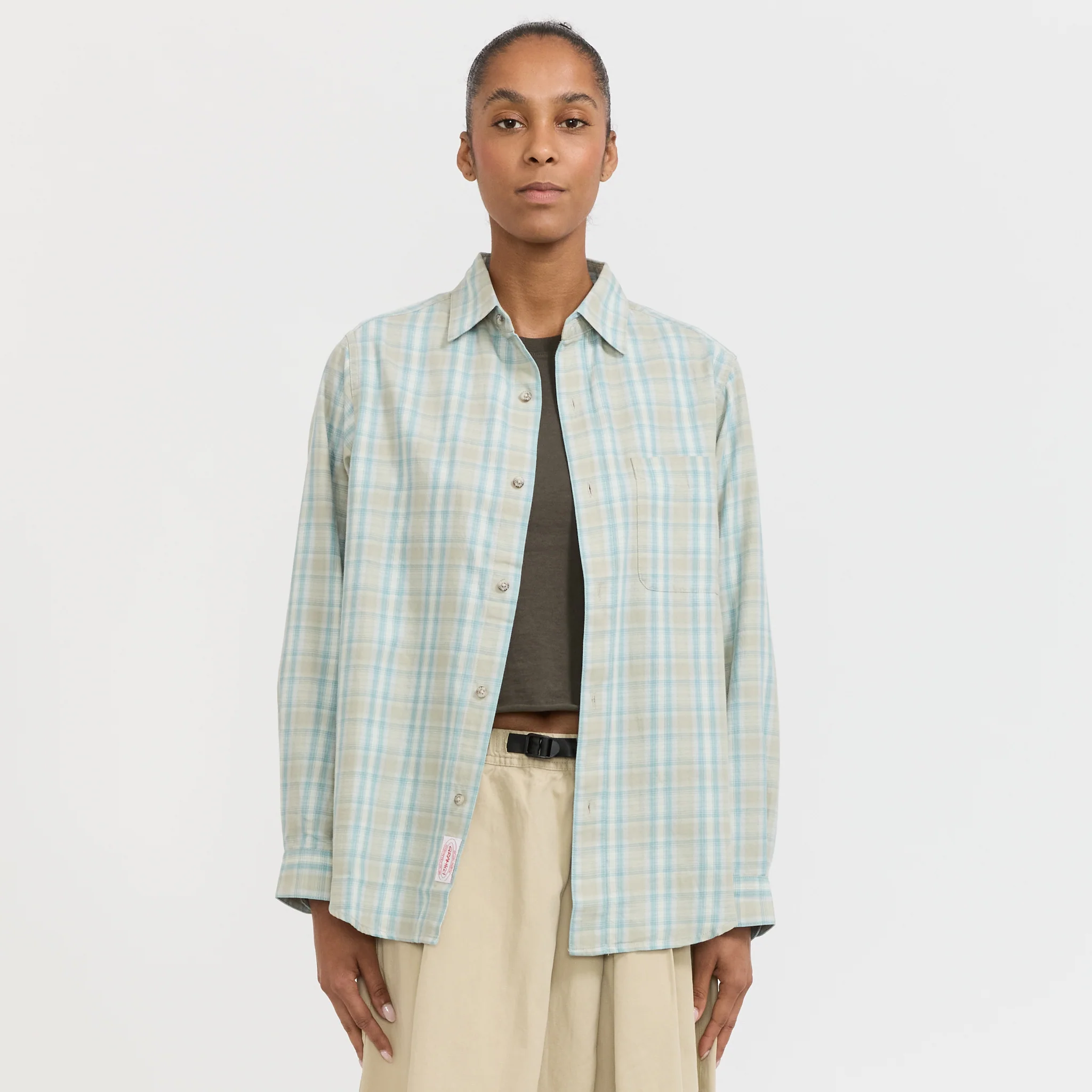 W's Checkered Ombre Shirt Blue