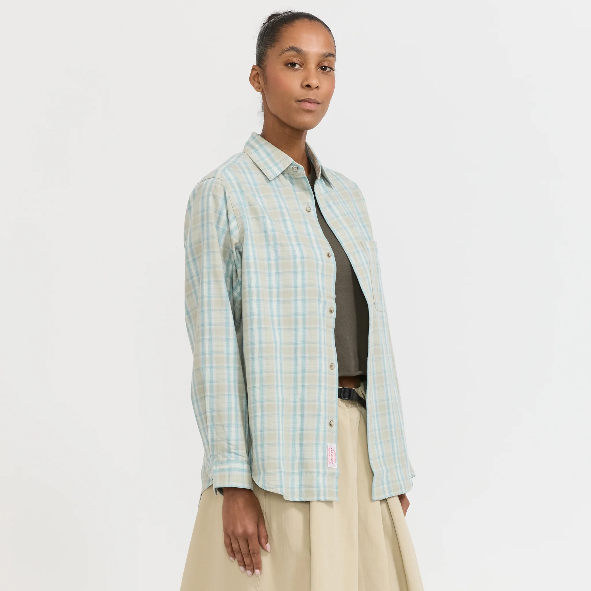 W's Checkered Ombre Shirt Blue - Image 3
