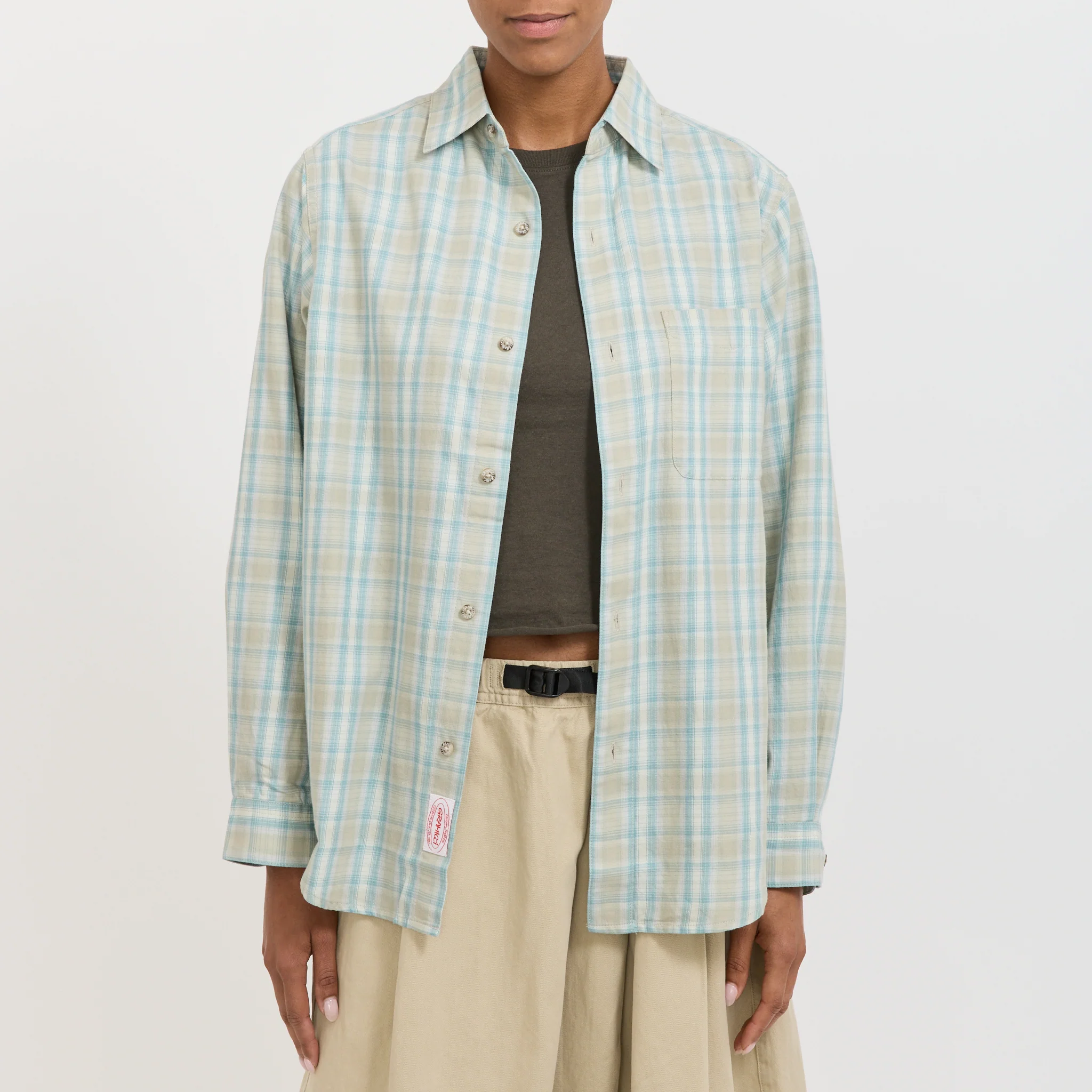 W's Checkered Ombre Shirt Blue - Image 5