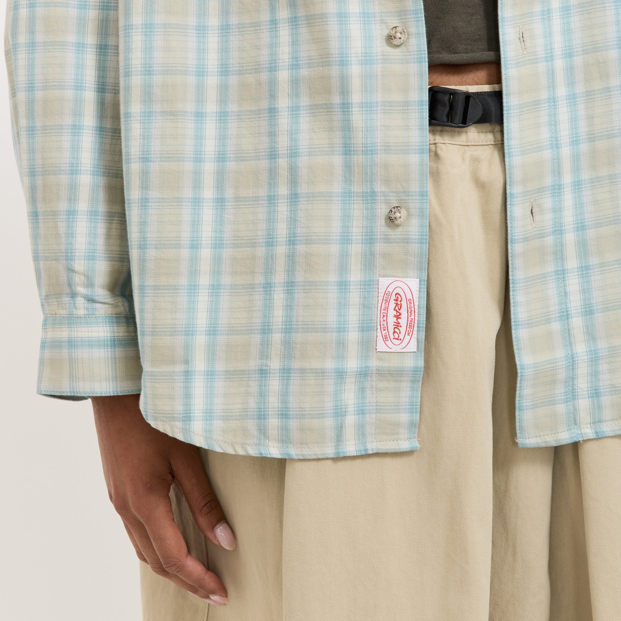 W's Checkered Ombre Shirt Blue - Image 6